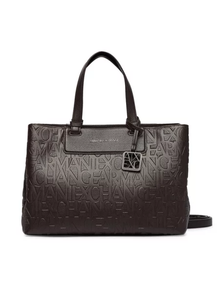 Armani Exchange torebka z imitacji skóry brązowa