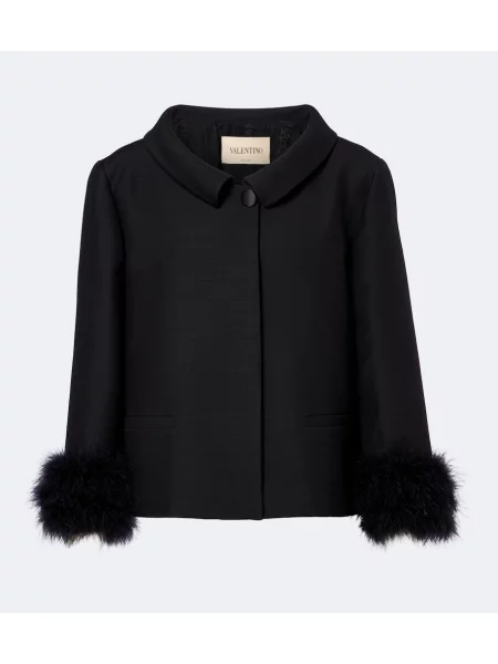 Geacă Valentino din crep negru