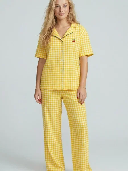 Trendyol Pijama galben alb