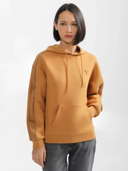 Худі GUESS Brenda віскоза/поліамід коричневий