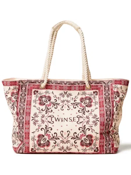 Shopperka Twinset w kwiatki z nadrukiem