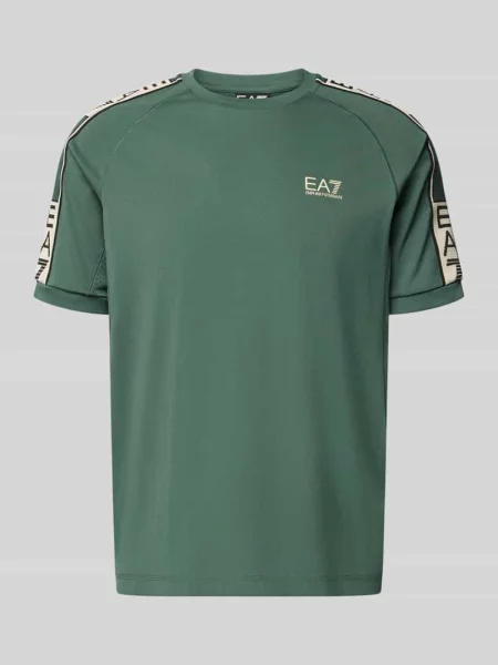 T-shirt z Mieszanka z logo Ea7 Emporio Armani zielona
