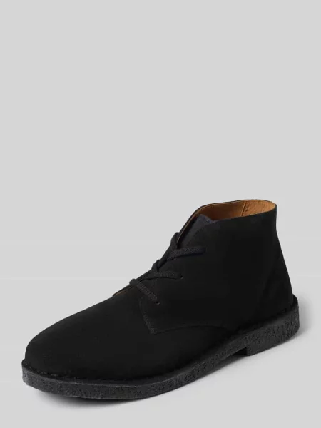 Buty ze skóry bydlęcej welurowej model ‘RICCO’ Selected Homme czarne
