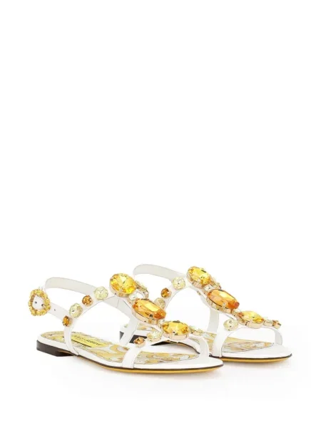 Sandale Dolce & Gabbana din piele alb
