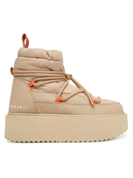 Дутики Inuikii на платформе бежевые