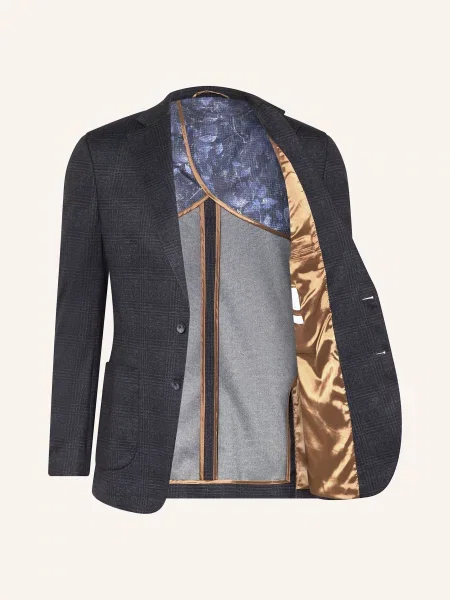 Paul Oblekové Sako Slim Fit Z Žerzeje navy/brown hnědé