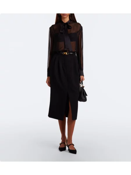 Fustă tip creion Dolce&gabbana de lână negru