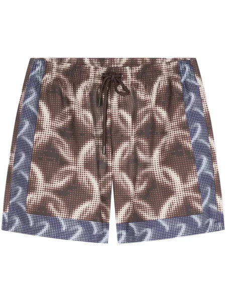 Slip de baie Dries Van Noten cu imagine maro