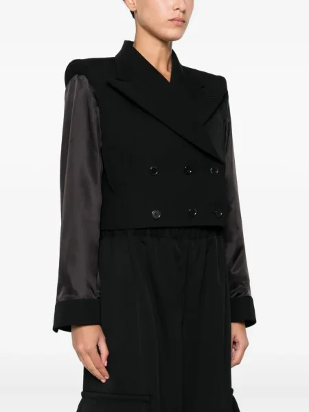 Geacă Noir Kei Ninomiya din satin negru