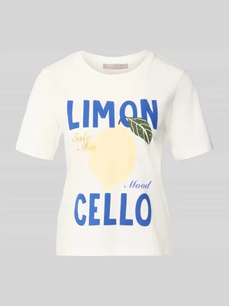 T-shirt z nadrukiem z motywem i okrągłym dekoltem Christian Berg Woman Selection