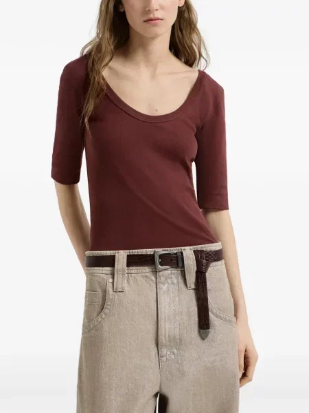 Tricou Brunello Cucinelli din jerseu roșu