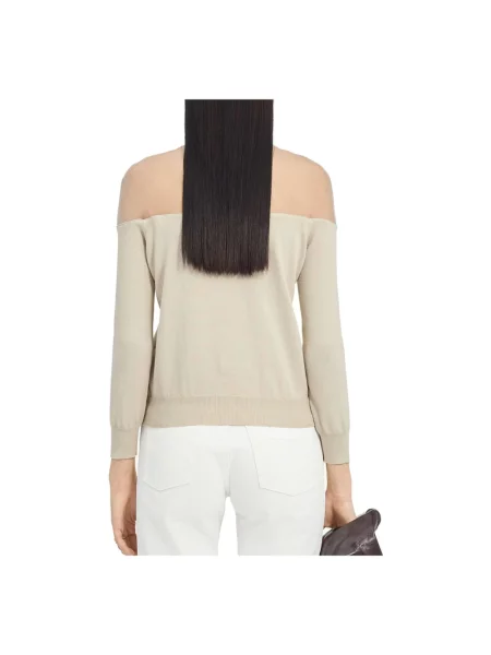 Dzianinowy sweter Mm6 Maison Margiela beżowy