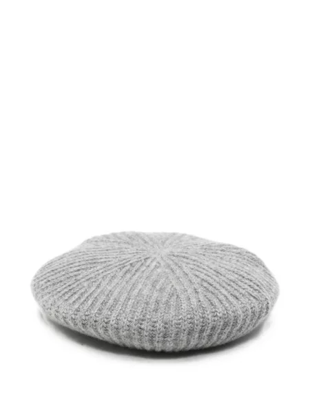 Căciulă Miu Miu cu broderie tricotate gri