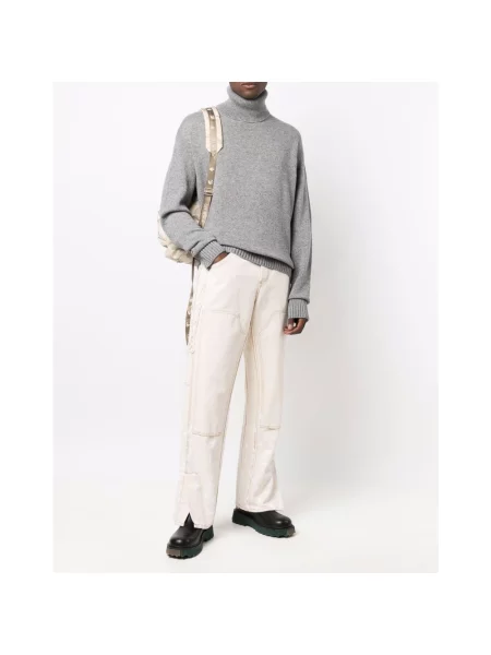 Sweter z golfem Off-white wełniany do golfa biały