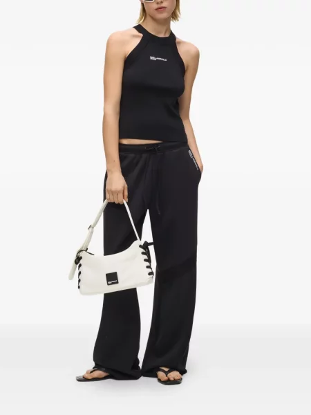 Top Karl Lagerfeld Jeans s autogramom crna
