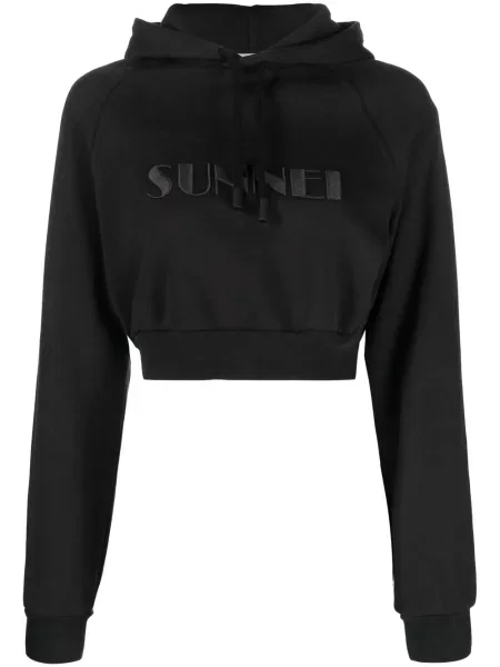 Decupat hanorac cu glugă Sunnei cu broderie negru