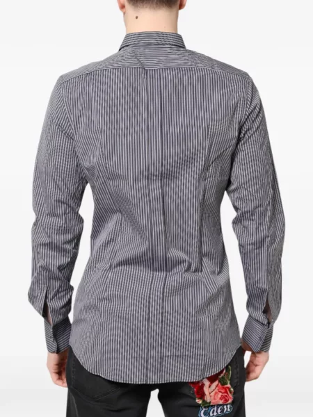 Lung cămașă Dolce & Gabbana cu dungi negru