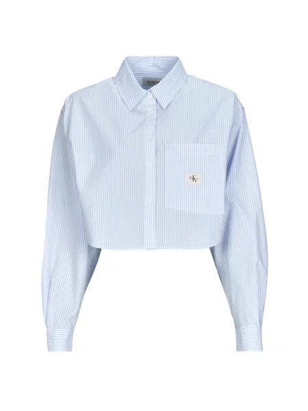 Košulja Calvin Klein Jeans ošišan plava