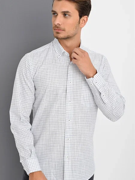 Карирана риза Dewberry бяло