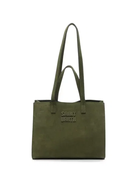 Geantă shopper Mc2 Saint Barth din piele de căprioară verde