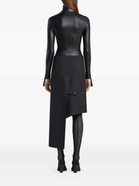 Fustă midi Courreges până la genunchi negru
