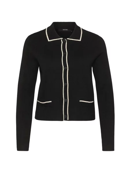 Vero Moda Petite Geacă tricotată VMGOLD negru alb
