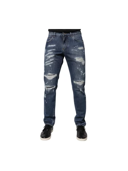 Skinny jeansy skinny Dolce And Gabbana niebieskie