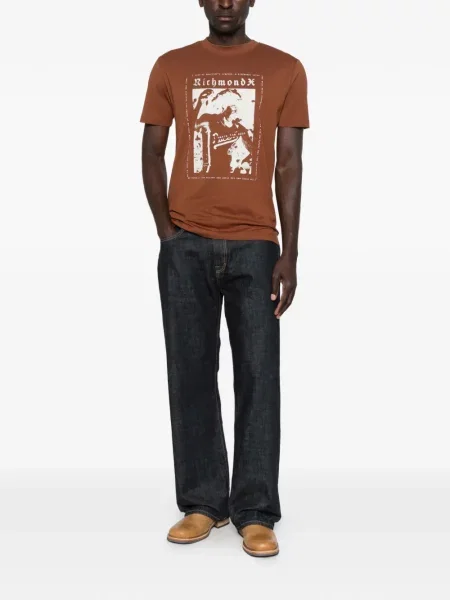 Tricou John Richmond cu imagine maro