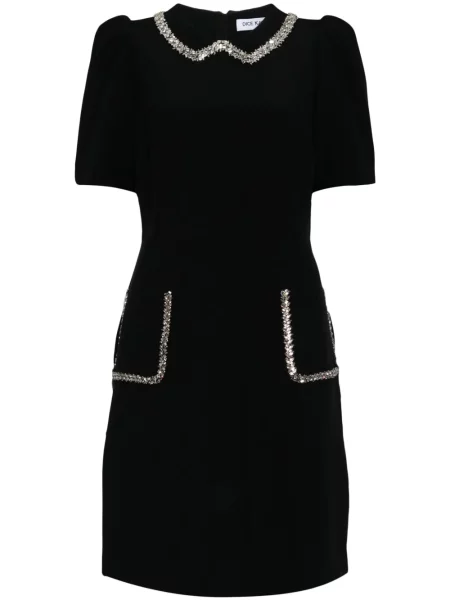 Mała sukienka mini Dice Kayek z kryształkami garniturowa czarna