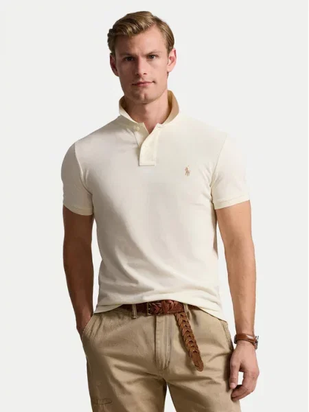 Koszulka polo Polo Ralph Lauren z siateczką beżowa