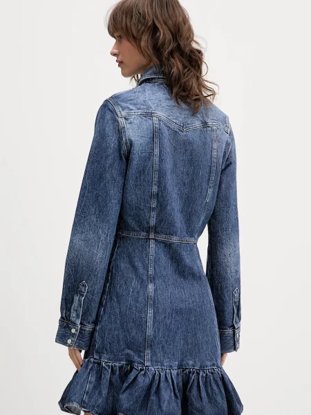 Tommy Jeans rochie jeans bleumarin mini evazați albastru