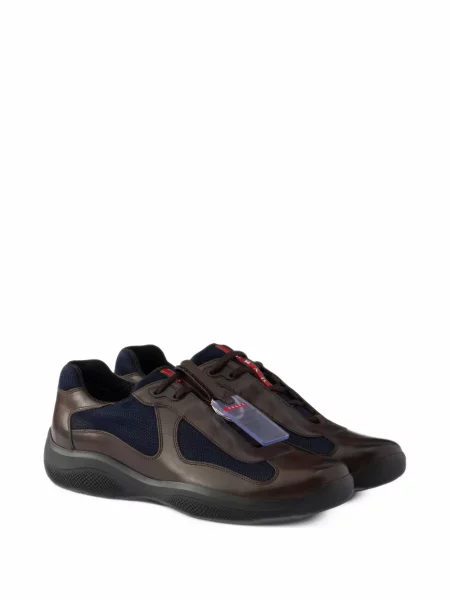 Ciclism sneakerși Prada din piele maro