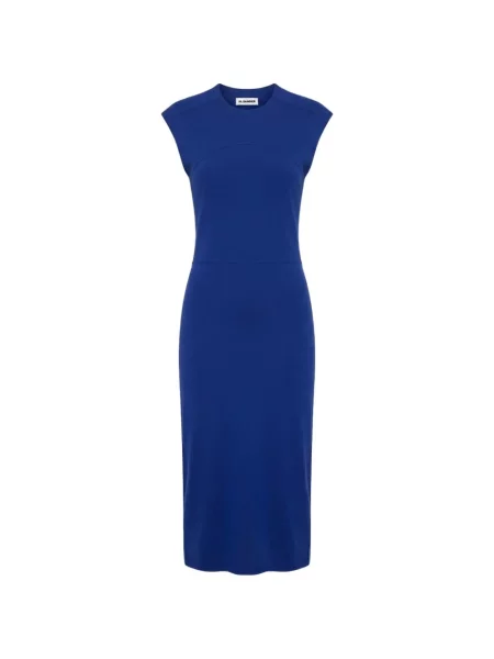 Rochie midi Jil Sander fără mâneci albastru