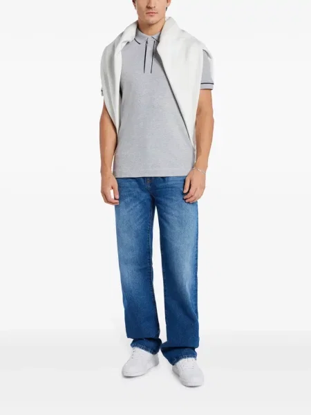 Tricou polo Lacoste cu autograf gri