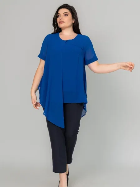 Туніка All Posa Комплект майка+накидка электрик текстиль синій