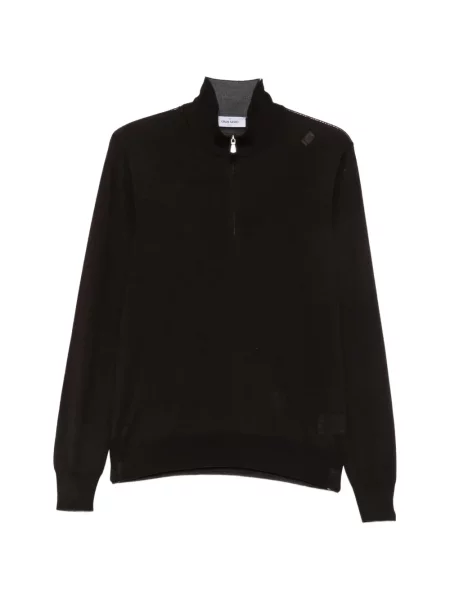 Lung tricou polo Gran Sasso tricotate maro