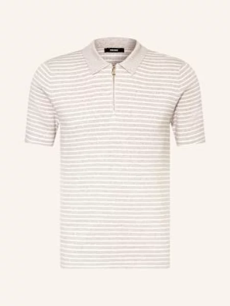 Reiss Úpletová Polokošile Fallow světle hnědá bílá