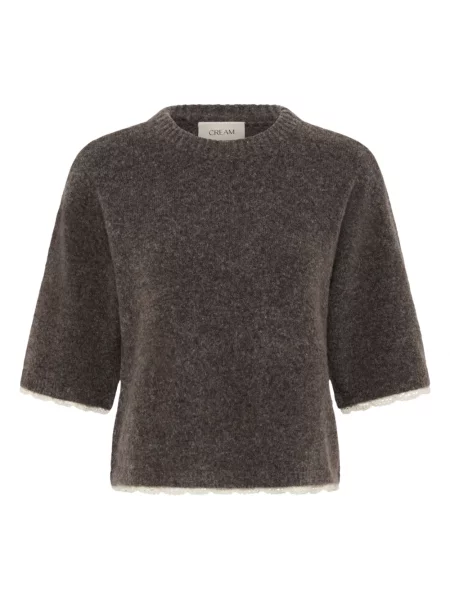 Sweter Cream wełniany brązowy