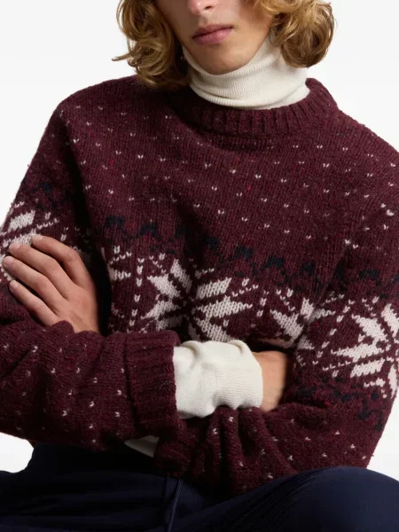 Pulover Woolrich din jacard roșu