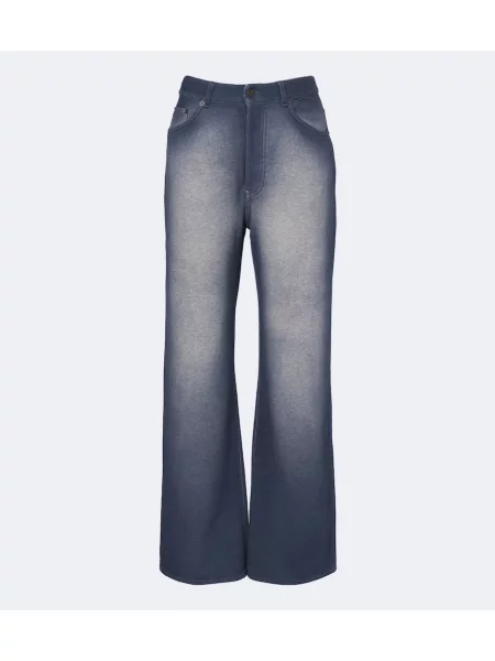 Pantaloni Acne Studios din fleece albastru