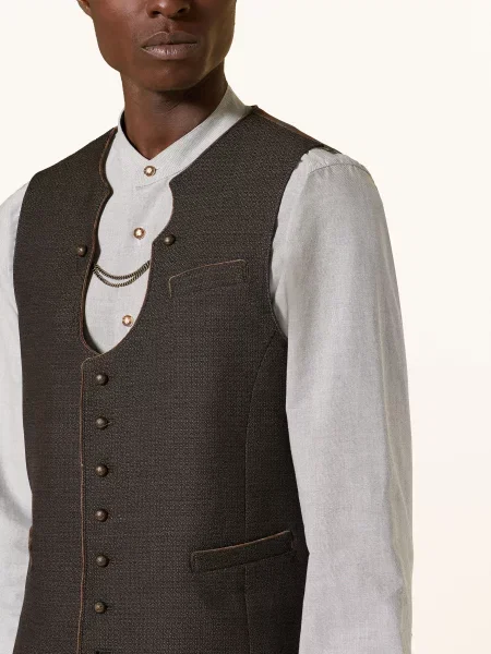 Heimatglück Tracht Krojová Vesta Benedikt / olivová černá