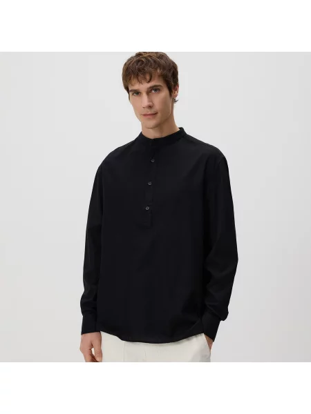 Reserved Regular szabású ing egyiptomi pamutból fekete