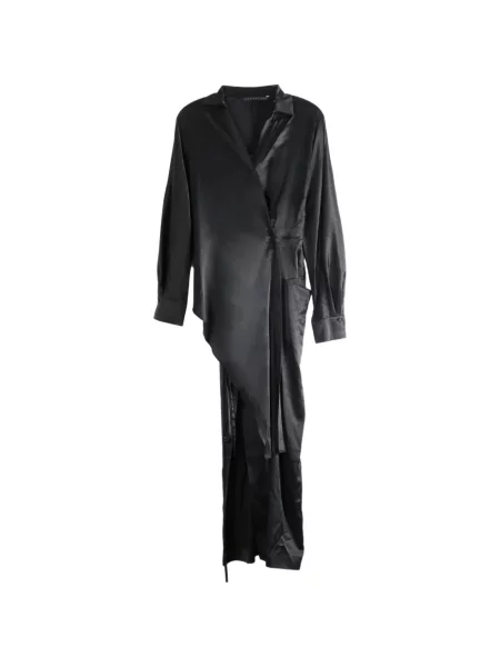 Rochie maxi Yehuafan asimetrică negru