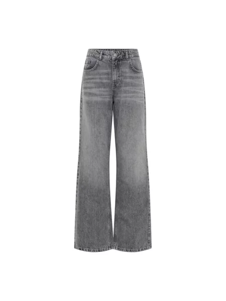 Szerokie jeansy Bruuns Bazaar szare
