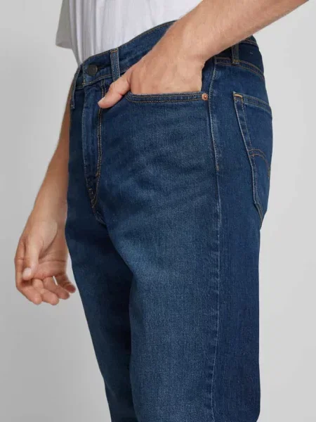 Jeansy w kroju slim fit z detalem z logo model Levi's granatowe