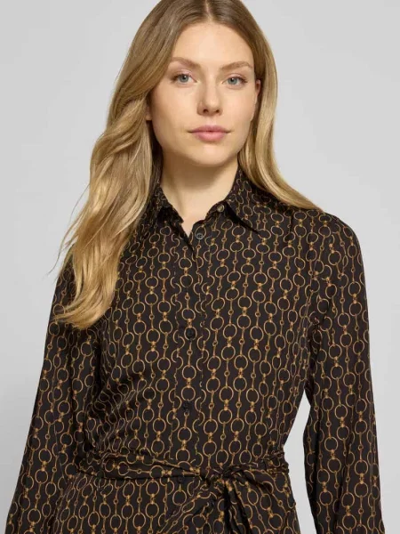 Sukienka koszulowa o długości do kolan z wiązanym model ‘KARALYNN’ Lauren Ralph Lauren czarna
