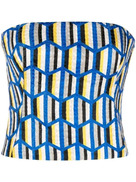 Top Gemy Maalouf bez ramiączek niebieski