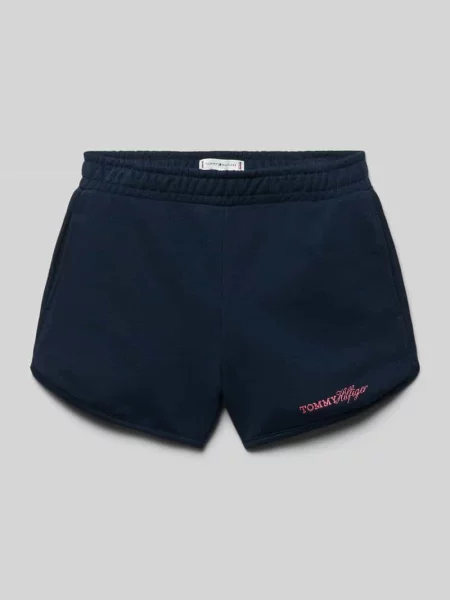 Szorty dresowe o kroju relaxed fit z mieszanka bawełny Tommy Hilfiger Teens granatowe