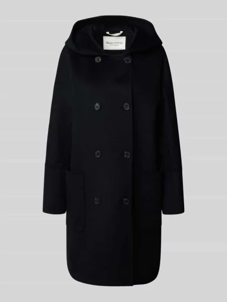 Płaszcz o kroju relaxed fit z mieszanki wełny Marc O'polo granatowy