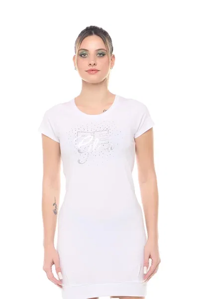 Sukienka maxi Leone Be Glam w stylu t-shirtu biała
